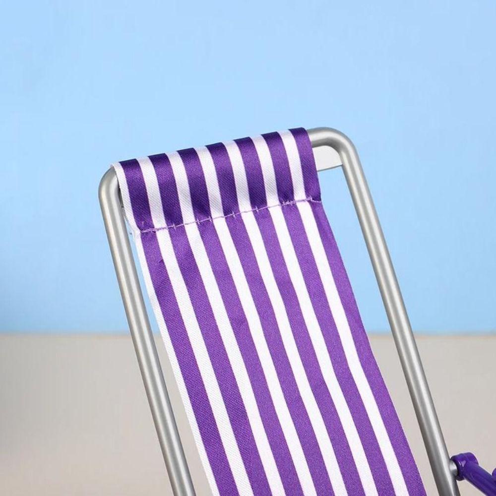 4 Colors Foldable Beach Chair Model Mini Dolls House Furniture Decoration Outdoor Dollhouse