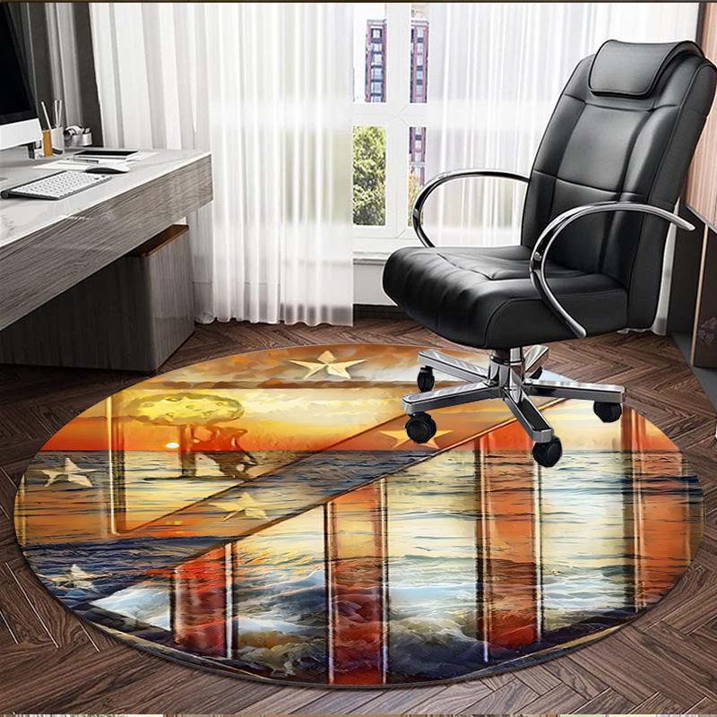 Atletico Madrid Print Round Rug, Washable Floor Carpet, For Entryway Dorm Laundry Room Office Study, Home Decor Birthday Christmas Gift
