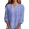 Women's T Shirt Tee Print Button 3/4 Sleeve Daily Weekend Fashion Basic V- Neck Regular Top