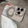 Роскошный 3D чехол для телефона с бриллиантовым сердцем любви для iPhone 17 Air 16 15 14 13 Pro Max, прозрачный бампер с блестящими стразами, противоударный