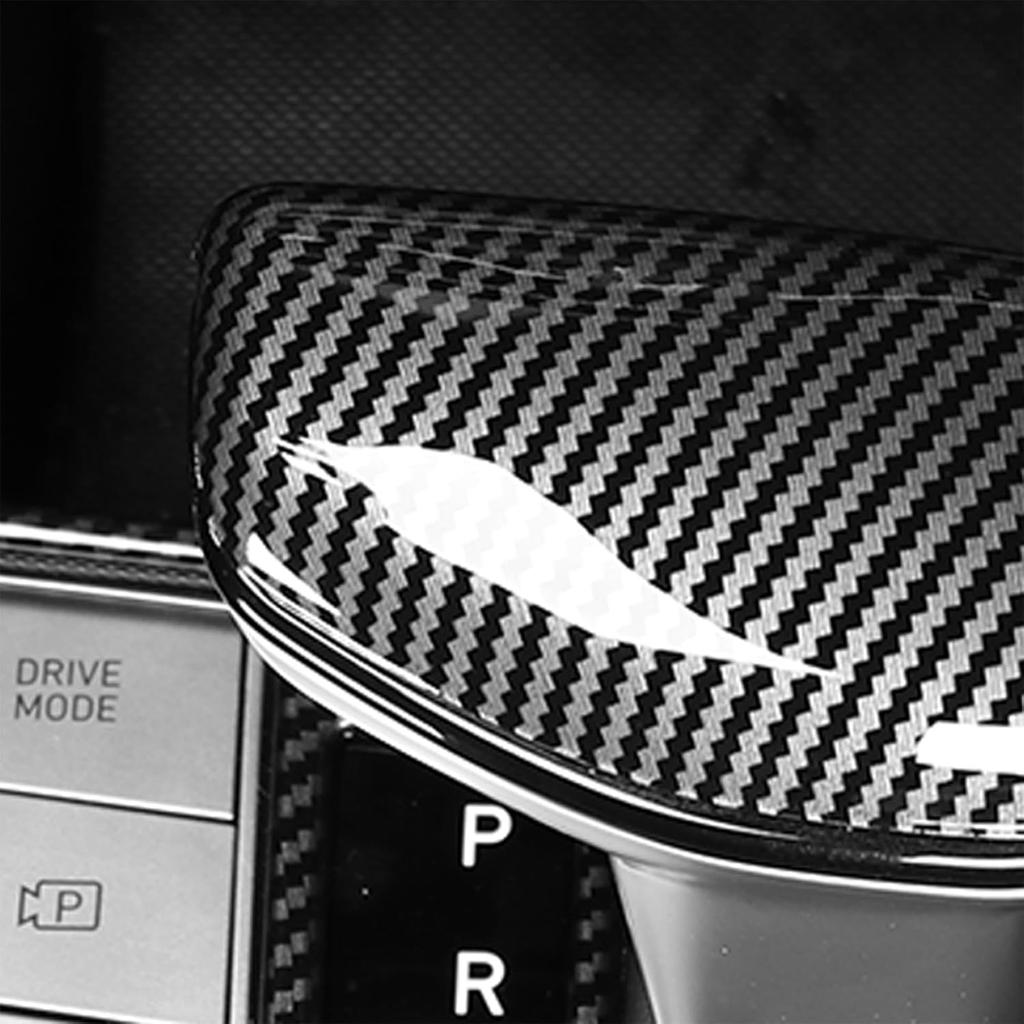 Shifter Lever Handle Protective ABS Car Gear Shift Knob Cover Trim Compatible with Hyundai Elantra -2025 Accessories (Carbon Fiber Pattern)
