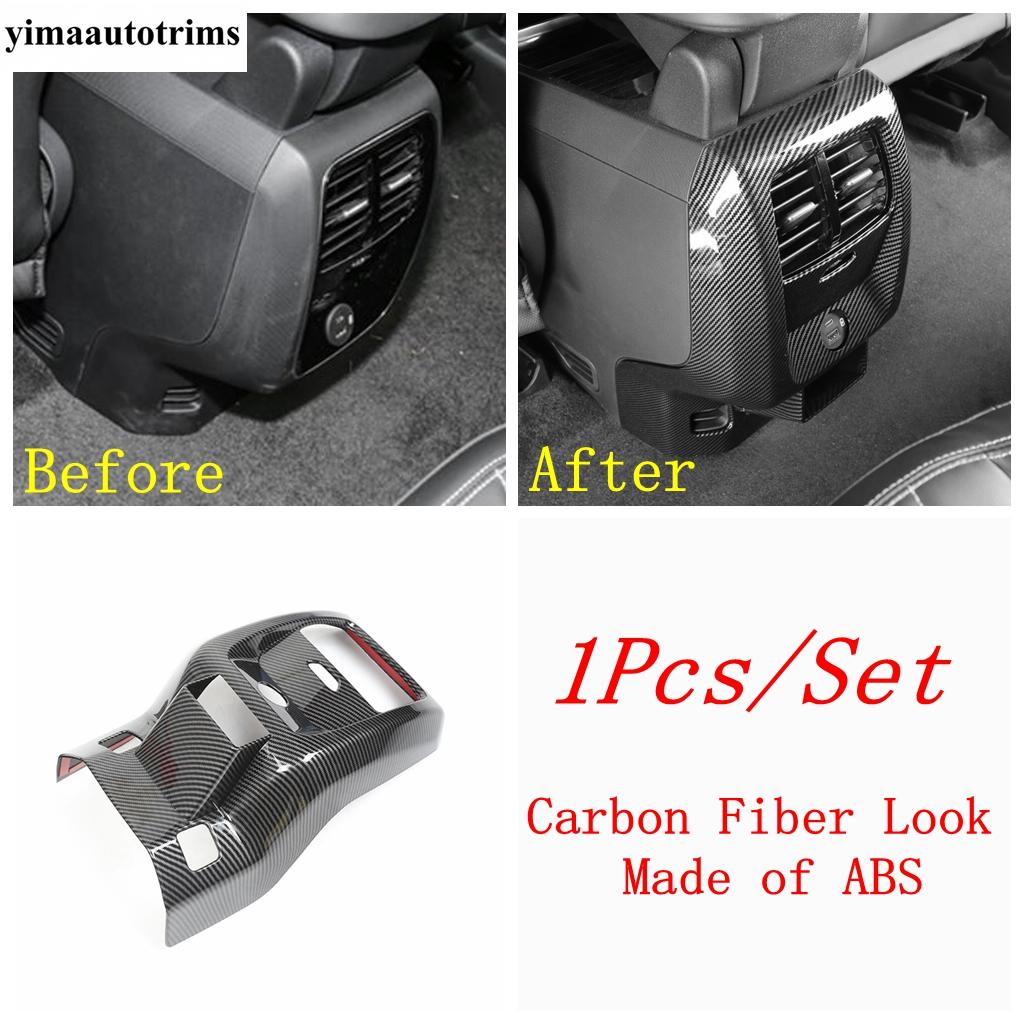 For Ford Mustang Mach E - Carbon Fiber Door Glass Window Lift Switch Panel Rear Seat Air AC Vent Cover Trim Accessories