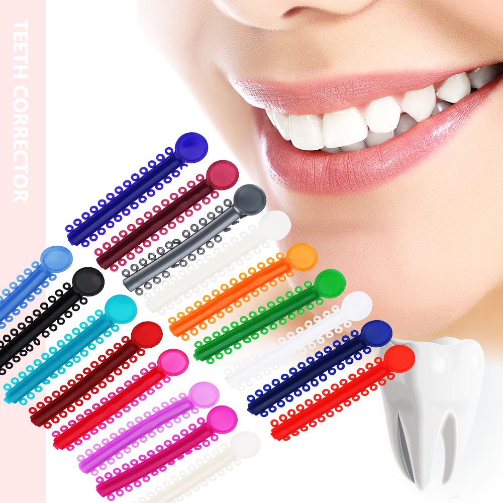 40pcs Multi Color Dental Orthodontic Ligature Rubber Bands Teeth Corrector Elastic Brace