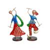 Metal Gujrati Couple Dancing Showpiece for Home Decor, Gift Items, Multicolor, 13.3 X 6 X 4 Inches