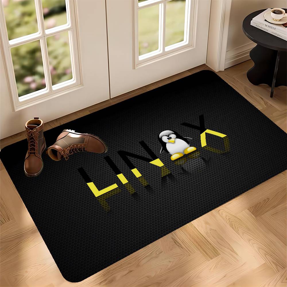 Операционная система Linux Пингвин Такс Аниме Напольный коврик Прямоугольный Домашний Мягкий Коврик для ванной Передняя дверь Внутренний Наружный Коврик Добро пожаловать Коврик для прихожей