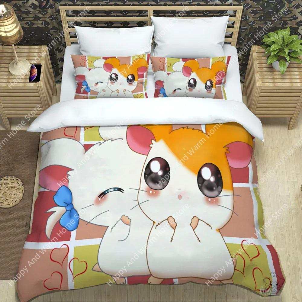 3D Печать Картонная Милая Набор Постельного Белья Hamtaro Мягкое Покрывало Наволочки Подарок на День Рождения Дети Удобное Покрывало Постельное Домашний Текстиль