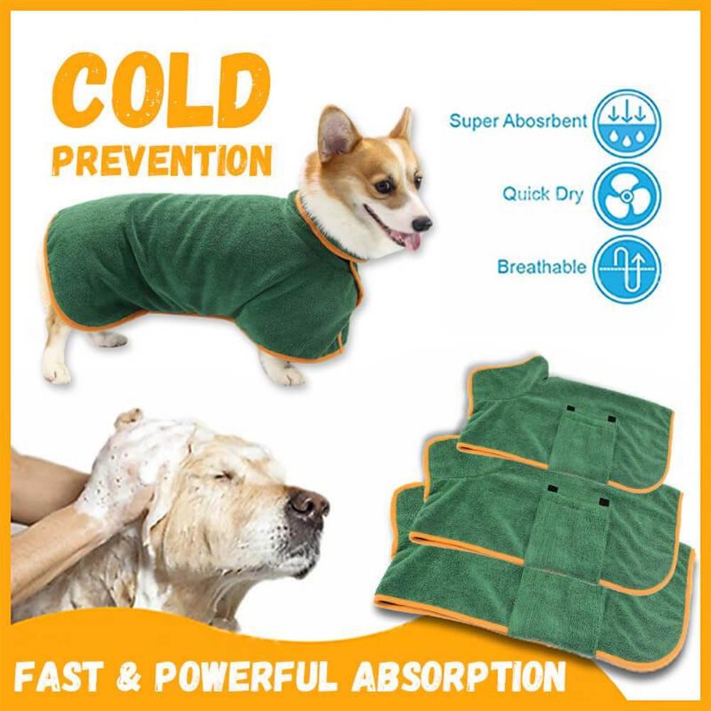 Pet Dog Bathrobe Super Absorbent Pet Bath Towel Quick Dry Soft Adjustable Bath Bags Robe