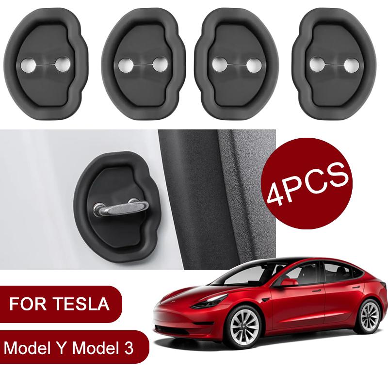 Амортизатор двери автомобиля для Tesla Model Y Model 3 Защитный силиконовый замок двери автомобиля Бесшумные защелки замка двери автомобиля Крышка Аксессуары