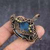 Labradorite Handmade Copper Wire Wrap Jewelry Pendant 1.77" H6k12