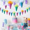 Honeycomb Ice Cream Macaron-Themed Hanging Decorations Set for Birthday Parties