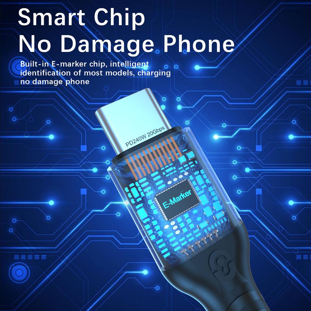 Полнофункциональный кабель типа C 20 Гбит/с USB3.2 gen2 *2 USB C 20G кабель для передачи данных USB 3 240 Вт кабель для быстрой зарядки 4K для концентратора MacBook 3 м
