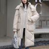 2023 New Winter Hooded Mid Long Parkas Women's Cold Coat Oversize Loose Thicken Cotton Padded Jackets Female Windbreak Coat