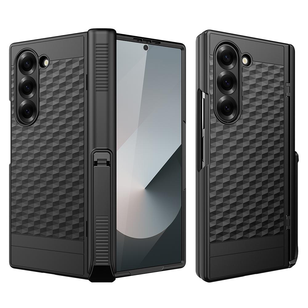 Чехол для Samsung Galaxy Z Fold6 5G с шарнирной подставкой, ПК чехол для телефона с защитной пленкой из закаленного стекла