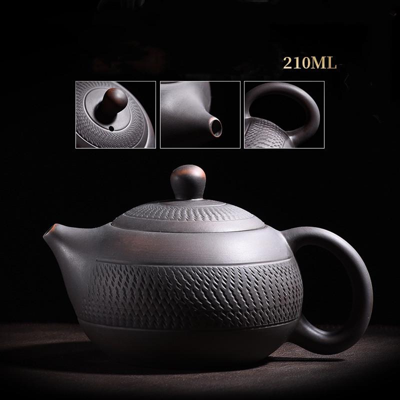 Фиолетовый керамический чайник, керамический чайник для кунг-фу, чайный сервиз, нож для прыжков, горшок для резьбы, одиночный горшок ручной работы