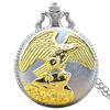 Vintage Eagle Quartz Pocket Watch Simulated Pendant Necklace Fob Chain for Women Men