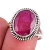 Red Ruby(Simulated) Gemstone Handmade 925 Sterling Silver Gift Ring S.7.5 Q1d28