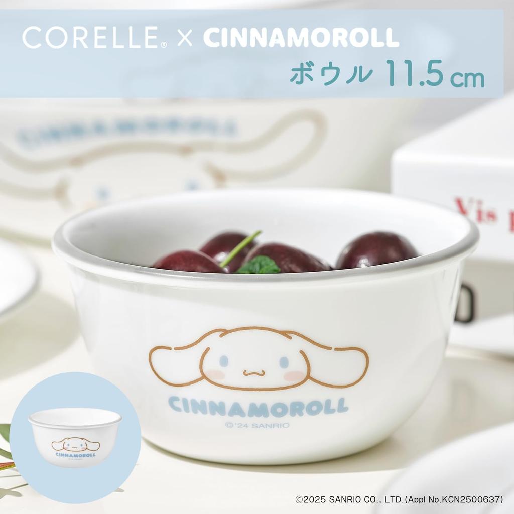 Pearl Metal CORELLE Rice Bowl Plate - Durable, Lightweight, Microwave, Oven, and Dishwasher Safe - Cinnamoroll Design - J411-SNC CP-1006