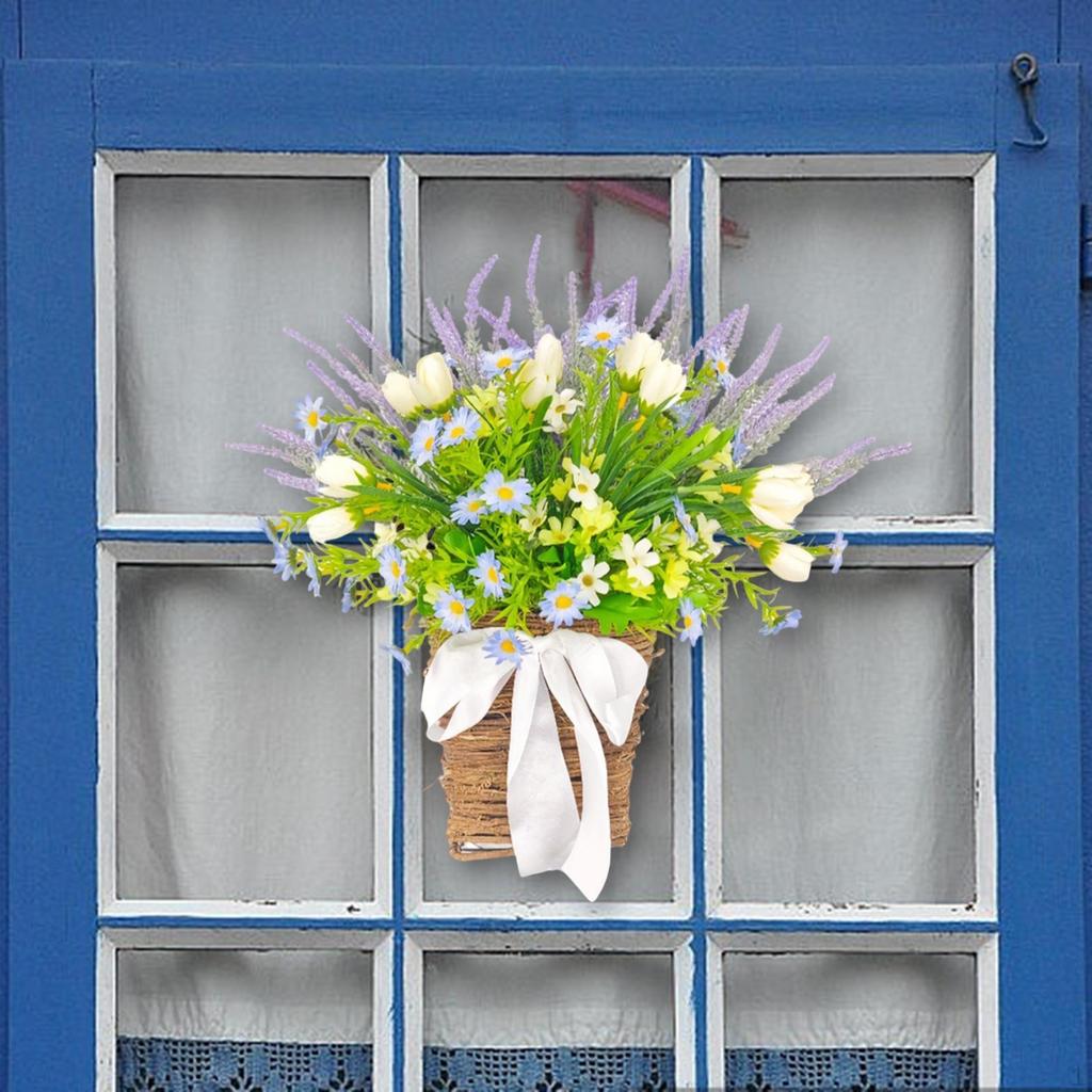 Дверная вешалка корзина венок подвесной орнамент пружина для передней стены искусственные цветы