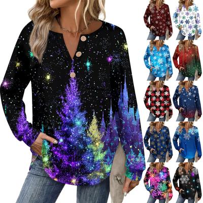 Женский модный топ с длинными рукавами в стиле ретро с принтом