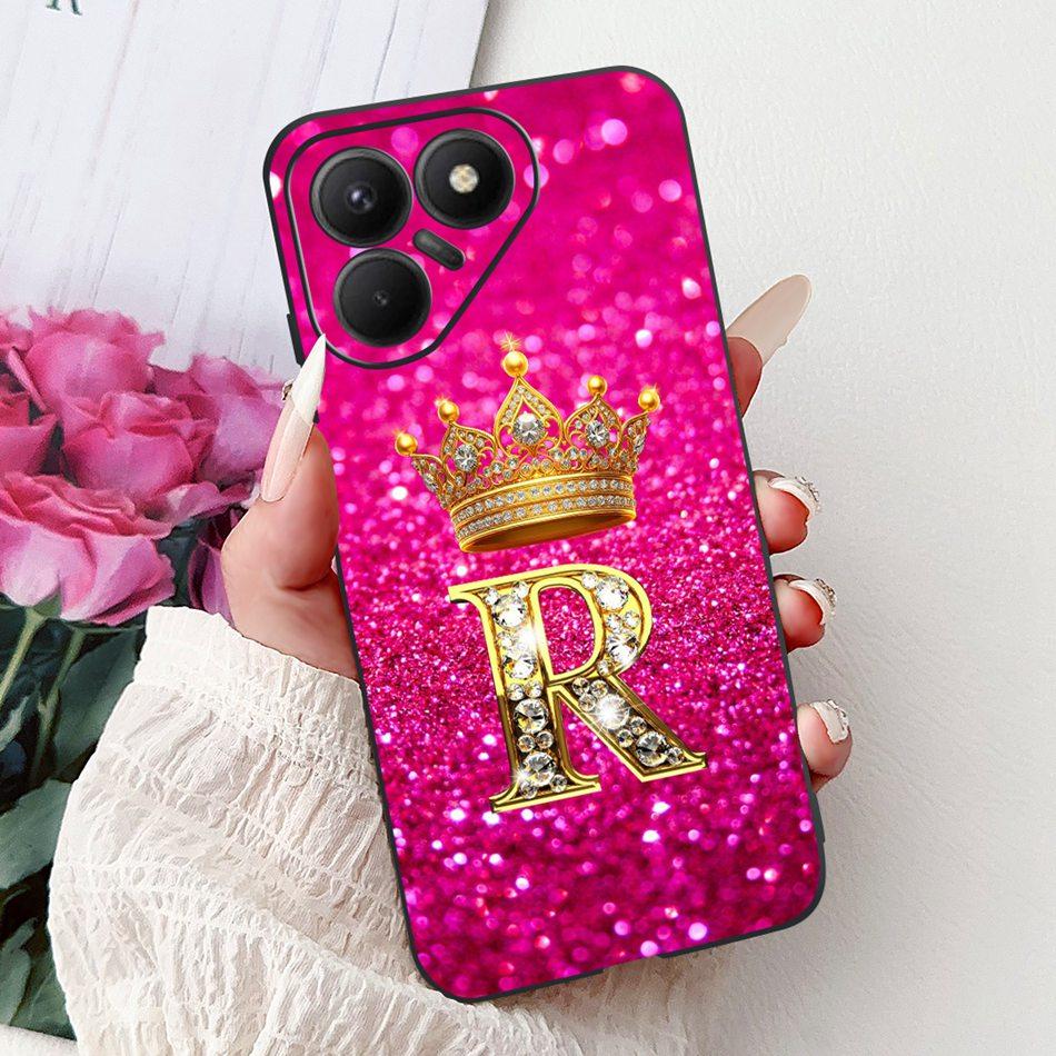 For Tecno Pova 7 5G Fashion Crown Letter Phone Case For Tecno LJ7 Pova7 Soft Silicone TPU Bumpers