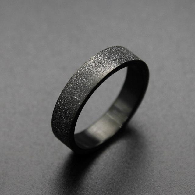 Simple 3mm 5mm Woman Men's Couple Black Titanium Ring Matte Finished Finger Ring Jewelry for Male Wedding Bands Gift