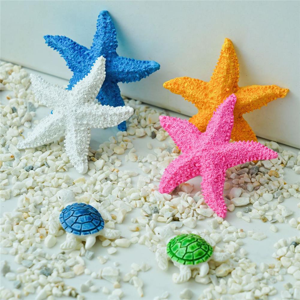 Resin Starfish Ornament Home Aquarium Decoration Photography Props Mini Starfish 7.5cm