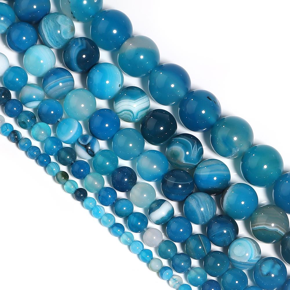 Natural Stone Beads Agate Amethyst Jade Amazonite Tiger Eye Loose Round Beads For DIY Bracelet Necklace Gift Making4/6/8/10/12mm