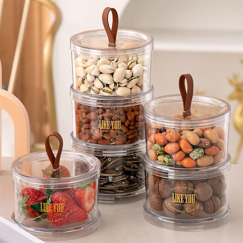 Transparent Sealed Jars, Crisper Boxes, Kitchen Cereal Storage Jars, Snack Dried Fruit Storage Jars, Superimposed Sealed Jars