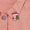 Cute Cartoon Mushroom Frog Brooch Pin Cute Decorative Badge For Backpack And Clothing