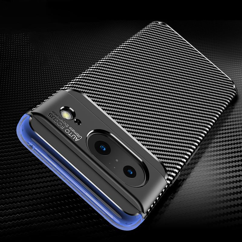 Противоударный чехол из ТПУ для телефона Google Pixel 8, Защитный чехол для телефона с текстурой углеродного волокна