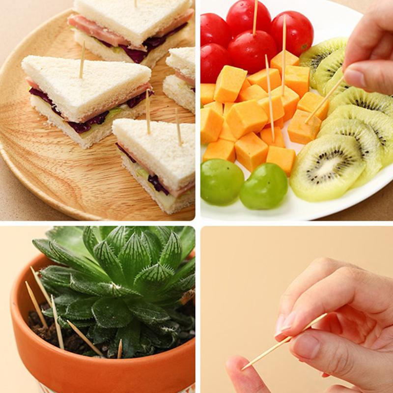 Хорошие бытовые одноразовые походные домашние бытовые зубочистки зубочистки бамбуковые ресторанные двухсторонние 100 шт портативные 200 шт бамбуковые