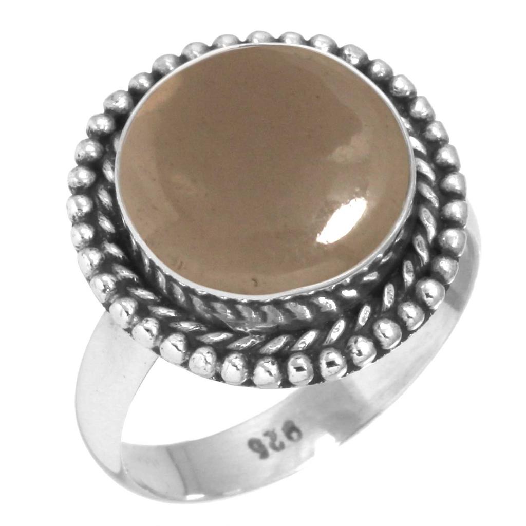 Кольцо из стерлингового серебра 925 пробы Женское Драгоценный камень Ручная работа Ювелирное изделие Подарок на помолвку Малахит Лунный камень Розовый кварц Красный камень Дымчатый топаз Тигровый глаз Бохо