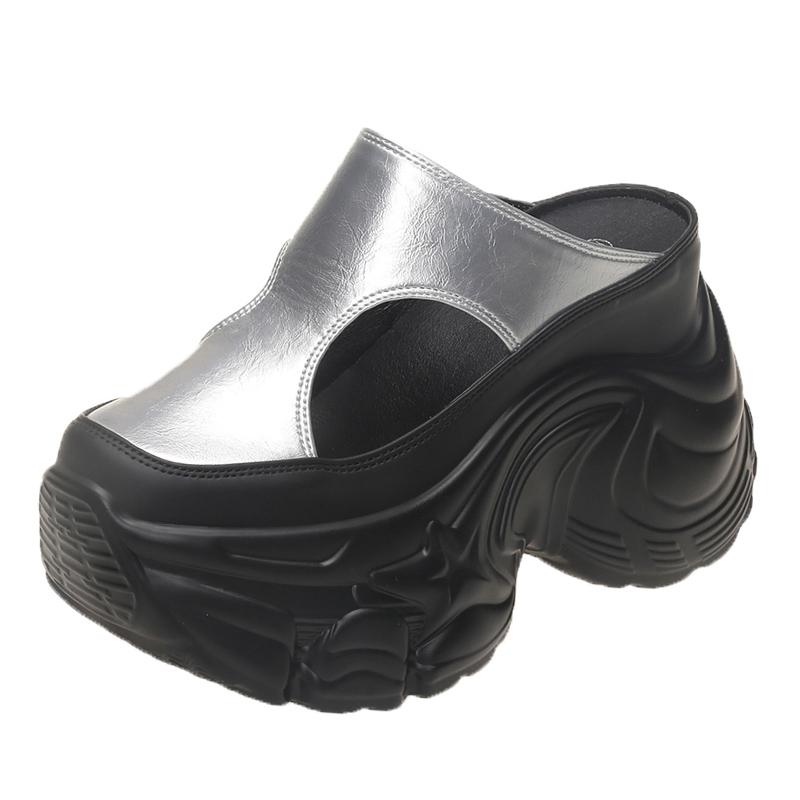 Мода 10 см Высокие каблуки Тапочки Круглый носок Платформа Балетки Ткань Женские Клинья Сандалии Платформа Клинья Балетки Обувь Слипоны Летние Кроссовки