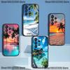Морские Тропические Пальмы Пляж Чехол для Телефона Для Samsung Galaxy A73,31,32,72,41,53,52,71,22,5G,Note,J7,8,9 Мягкий Черный Чехол