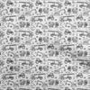 Cotton Flex Gray Fabric Kids Vehicle Sewing Material Print Fabric By The Yard 40 Inch