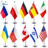 Набор настольных флагов Делюкс 40 стран, Миниатюрный настольный флаг 14x21 см с 30-сантиметровым древком, Праздничные украшения для мероприятий