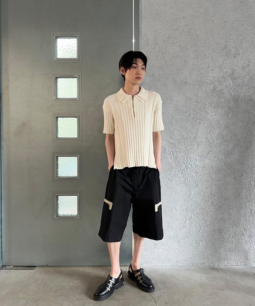 PARADIGMFILM [Ep.02] Double Collar Half Zip-Up Knit (Ivory)