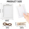 20Pcs Paper Photo Frames Bright White Card Picture Frames DIY Creative Hanging Inside Aperture To Fit Image 6x4 with Rope and Mini Wood Clip