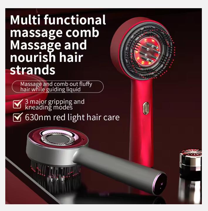 2025 Electric Hair Regrowth Brush with Infrared Light Machine Acupoint Scalp Massage Anti-Hair Loss Exercise Hair Scrubber Combs