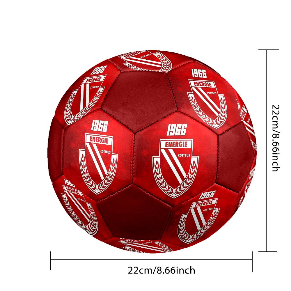 Логотип Energie Cottbus размер 5 Футбольный мяч, разноцветный, подходит для всех возрастов, машинная строчка, материал ПВХ, соревновательного качества, прочный и с высоким отскоком