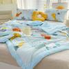 Cartoon Cotton Linen Summmer Blanket Breathable Adult Child Quilt for Summer Washable Air Conditioning Comforter Lightweight