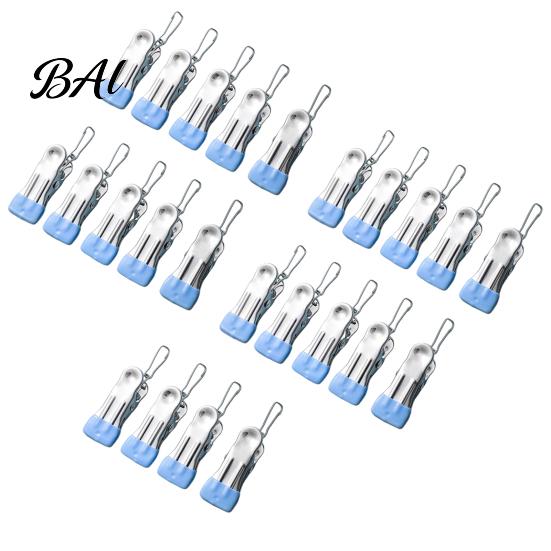 Windproof Clothespins for Breezy Days 24PCS Stainless Steel Clothes Pegs, with Non-Slip Rubber Coating, Heavy Rust Resistant Utility Clips Outdoor