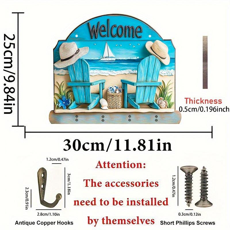 Плоский держатель для ключей Порядок Дерево Экономия места Художественный Кафе Ретро стиль Домашнее хранение DIY установка Дарение подарков Практичность