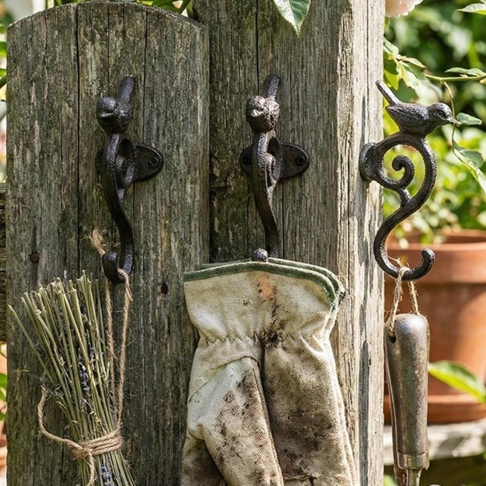 Decorative Vintage Bird Coat Hanger Rustic Entryway Key Organizer Cast Iron Wall Hook  Glove
