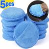 Car Waxing Polish Sponges 5 Inch Car Detailing Wax Applicator Pads Round Pocket Microfiber Foam Sponges Car Cleaning Tools