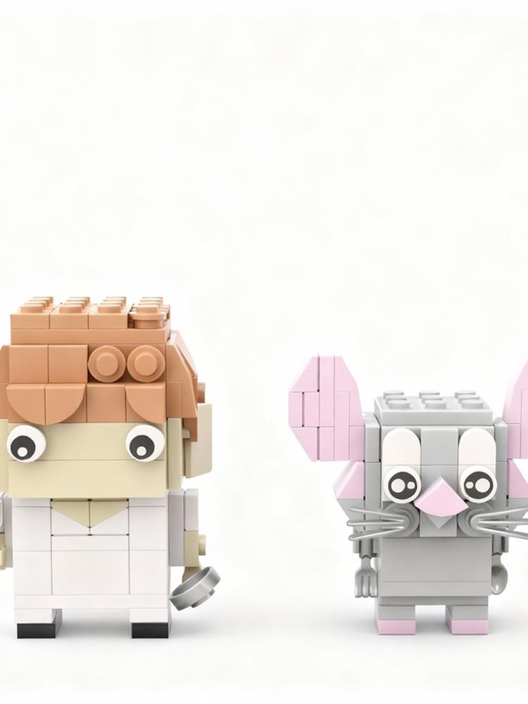 200 шт. MOC Лингвини Реми Brickheadz Модель Строительные Блоки Конструктор Рождественские Подарки DIY Креативная Идея Образование Сборка