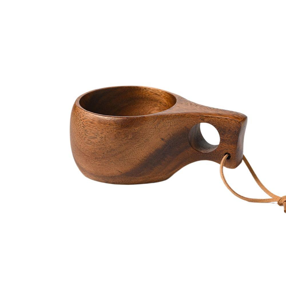 Wood Breakfast Cup Camping Handy Cup Acacia Wood Milk Cup Water Cup Breakfast Cup Turtle Shell