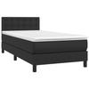 Sommier à lattes avec matelas - Noir - 90x190 cm - LED colorée - Tête de lit incluse