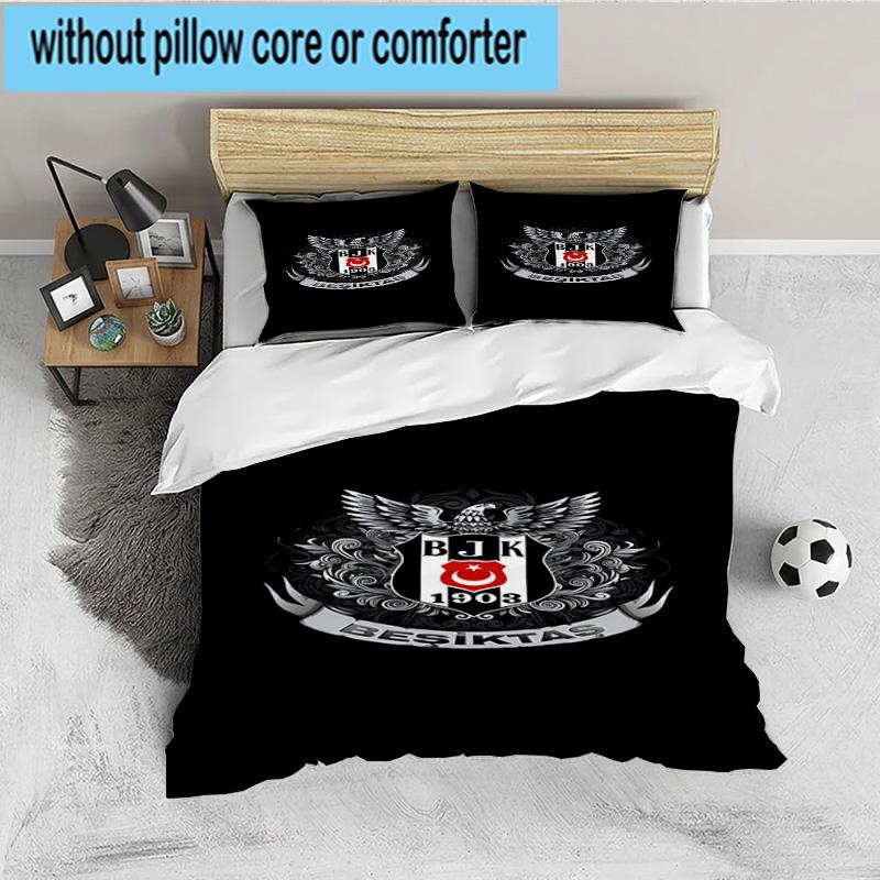 Besiktas Istanbul Football Club 3PCS Bedding set,Ideal for 1pc Duvet Cover And 2pcs Pillowcases Perfect for Fan gift,Ideal for Bedroom, Dormitory