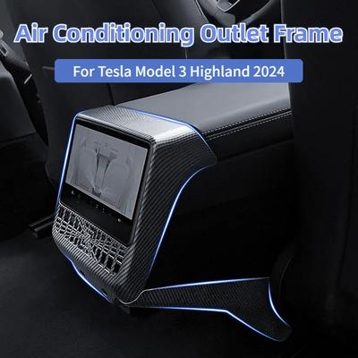 Рамка воздуховыпускного отверстия кондиционера для Tesla Model 3 Highland Model Y Launch Заднее воздуховыпускное отверстие Защитная накладка от ударов Аксессуары